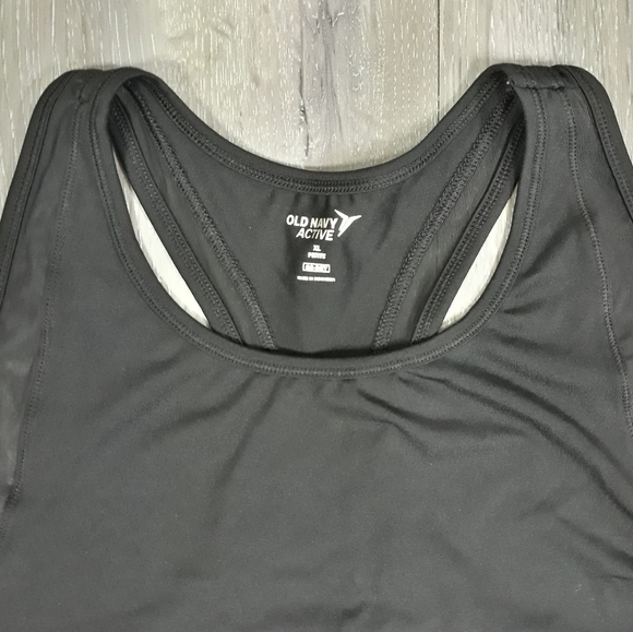 Old Navy Active Go Dry Black Racerback Tank with Mesh Inserts XL P - Picture 3 of 9